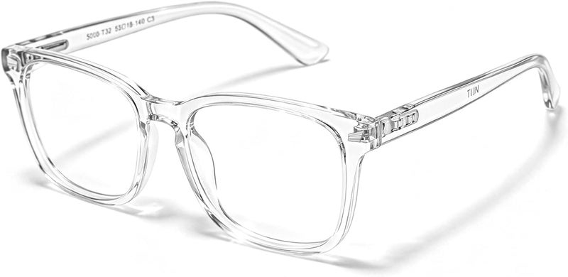TIJN All-scene tailored quality Blue Light Blocking Glasses for Women Men Clear Frame Square Nerd Eyeglasses Anti Blue Ray Computer Screen Glasses(Transparent) Market need oriented construction - Image 1
