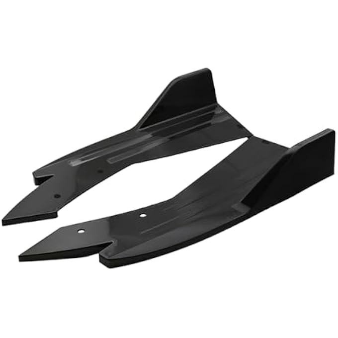 KIMISS Universal Rear Bumper Lip Splitter for Cars, Black Side Fins Body Spoiler Chin Skirt Protector, Carbon Fiber Design Splitter Diffuser - Image 5