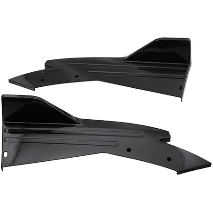 KIMISS Universal Rear Bumper Lip Splitter for Cars, Black Side Fins Body Spoiler Chin Skirt Protector, Carbon Fiber Design Splitter Diffuser - Image 1