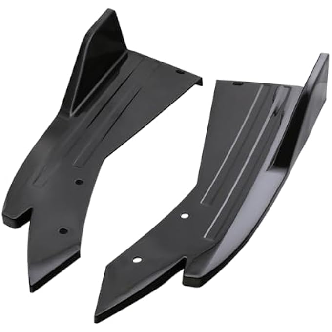 KIMISS Universal Rear Bumper Lip Splitter for Cars, Black Side Fins Body Spoiler Chin Skirt Protector, Carbon Fiber Design Splitter Diffuser - Image 4