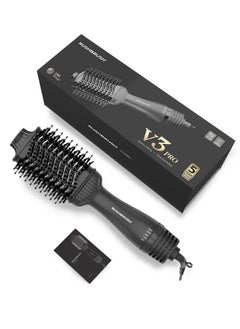 Rush Brush V3 Pro Black Ionic technology Hair Brush 1400W With 4 Heat And 3 Speeds  - Image 1