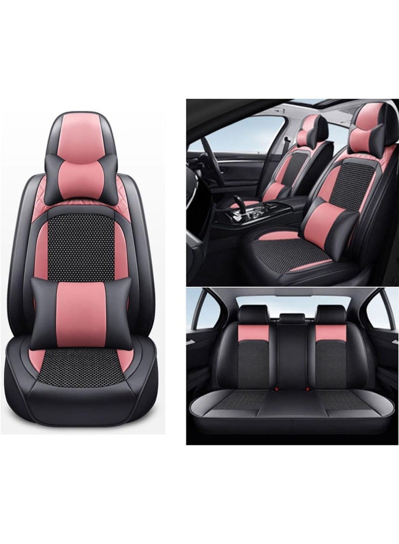 LIMOS Leather Car Seat Cover with Pillows Full Set Automotive Seat Protector Universal Fits 5 Seats - Image 1