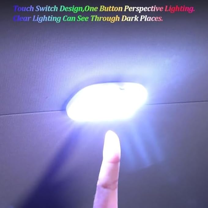 KASTWAVE Car Led Lights 7 Colors Interior Portable Small Incar Led Touch Lights With 8 Bright Led Lamp Beads Music Sync Color Change Usb Rechargeable Lighting Light Car Emergency Light - Image 3