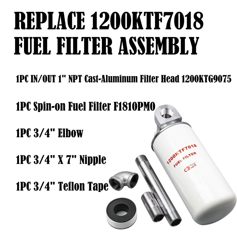LTZLL 1200KTF7018 Fuel Filter 10 Micron 3/4" 18GPM 50PSI 10Micron Fuel Filtration F1810PM0 1200KTG9075 Fill-Rit Grainger FR112 FR1210G FR610G Fuel Transfer Tank Pump Diesel Gasoline Fuel Filters Assembly - Image 3