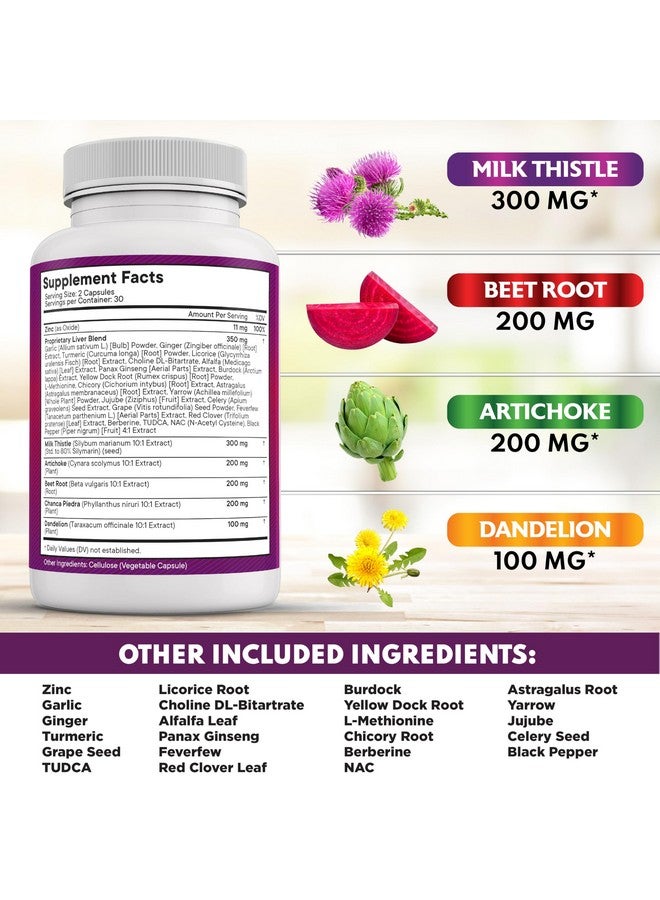 NEW AGE Milk Thistle NAC Chanca Piedra Beet Root Artichoke Dandelion Root Astragalus - Plus TUDCA & Ginger - 120 Count - Image 2