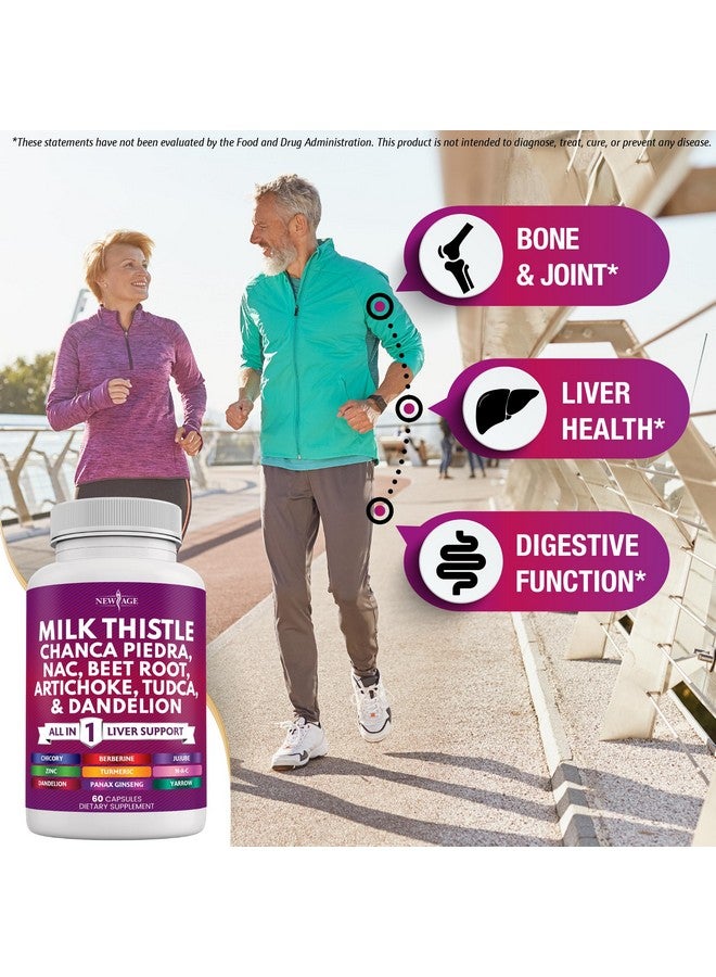 NEW AGE Milk Thistle NAC Chanca Piedra Beet Root Artichoke Dandelion Root Astragalus - Plus TUDCA & Ginger - 120 Count - Image 5