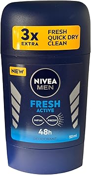 Nivea مزيل عرق نيفيا للرجال على شكل عصا حماية مضادة للتعرق انتعاش فريش 48 ساعة حماية طويلة الأمد انتعاش 50 مل عبوة من 2 - Image 3