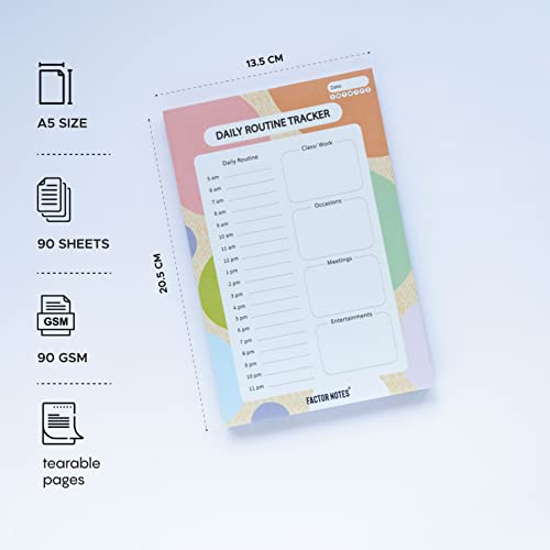 FACTOR NOTES Tear-off Notepads:A5 Sized|90 sheets|90 GSM(Daily Routine Tracker) - Image 2