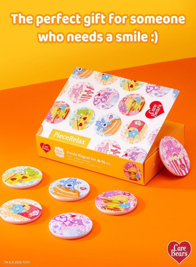 PieceRelax أحجية Care Bears™ X PieceRelax المغناطيسية للبالغين 96 قطعة - دببة الطعام - هدية فريدة وديكور منزلي مع أحجية بلاستيكية [D1689] - Image 4