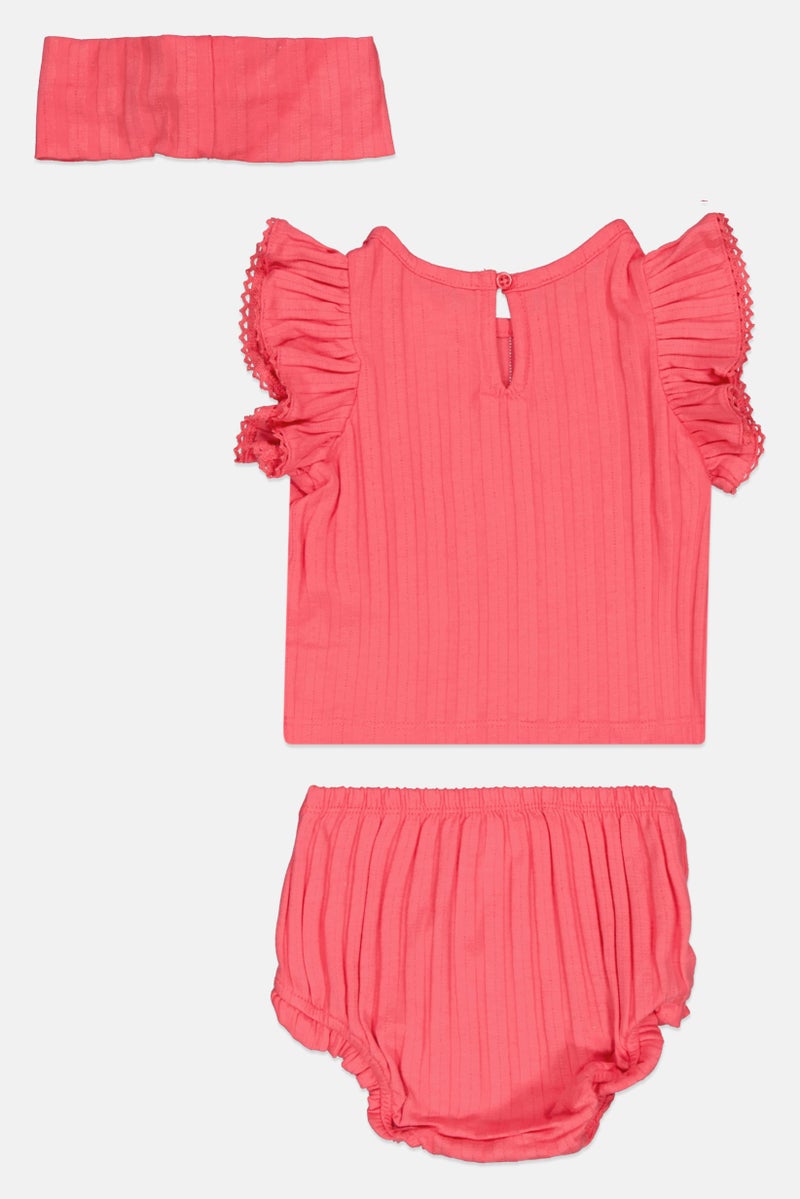GAP Toddlers Girl Short Sleeves Top With Panty And Headband Set ,Pink - Image 2