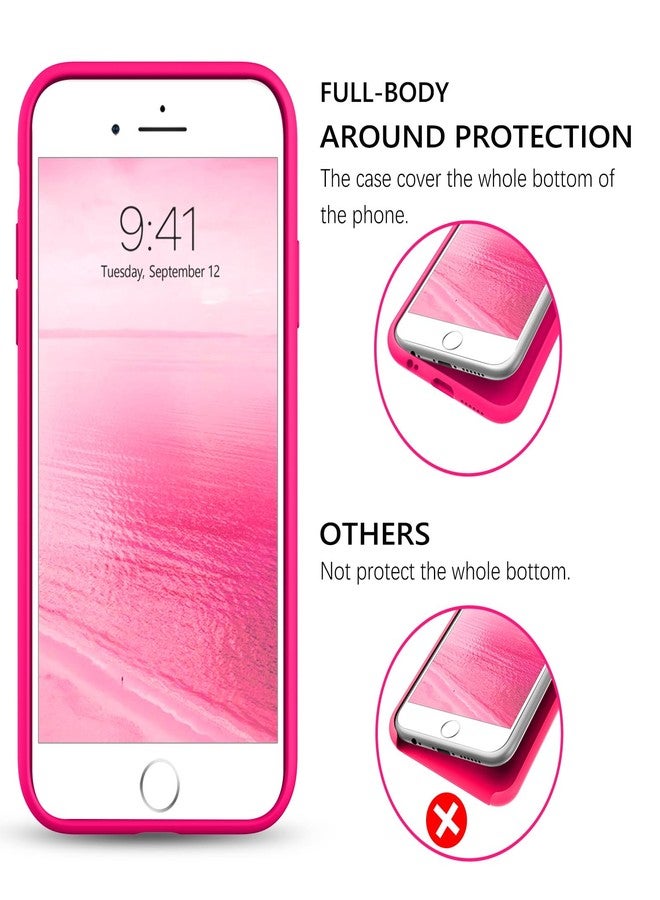 جراب GUAGUA متوافق مع iPhone 6s، جراب iPhone 6 مصنوع من السيليكون السائل الناعم، خفيف الوزن، مبطن بألياف دقيقة، غطاء واقٍ مقاوم للصدمات، جراب حماية كامل للجسم لهاتف iPhone 6/6S، لون وردي فاقع - Image 5