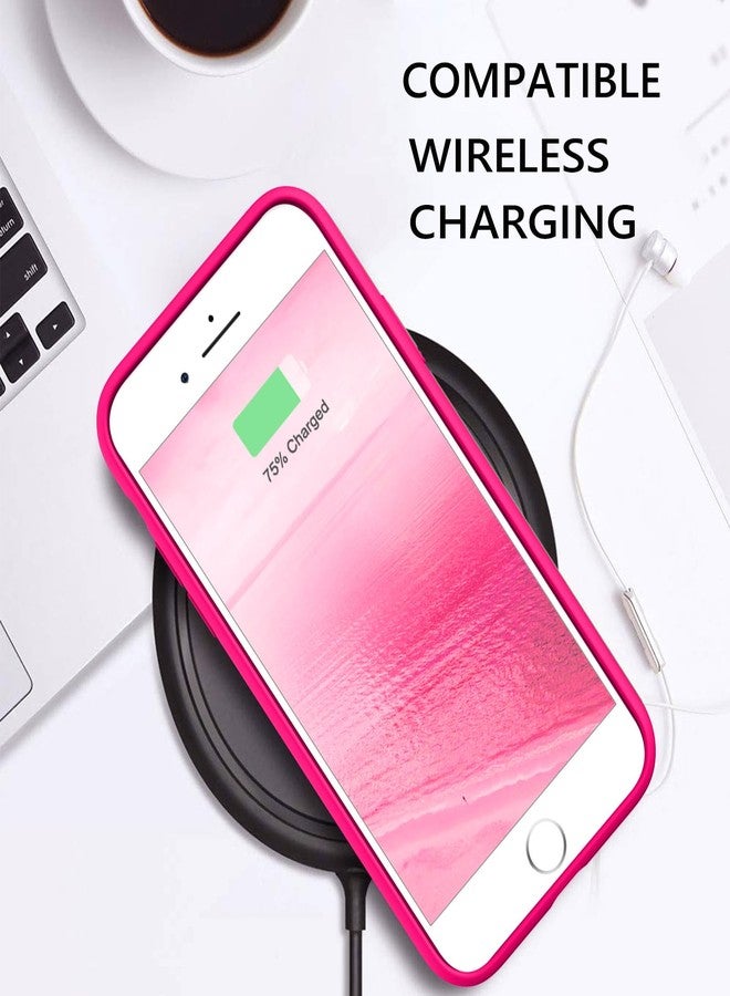 جراب GUAGUA متوافق مع iPhone 6s، جراب iPhone 6 مصنوع من السيليكون السائل الناعم، خفيف الوزن، مبطن بألياف دقيقة، غطاء واقٍ مقاوم للصدمات، جراب حماية كامل للجسم لهاتف iPhone 6/6S، لون وردي فاقع - Image 4
