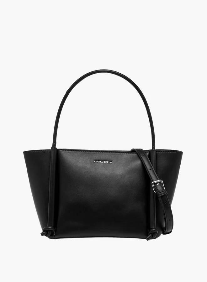 Flora Bella By Shoexpress Solid Tote Bag with Double Handles and Detachable Strap