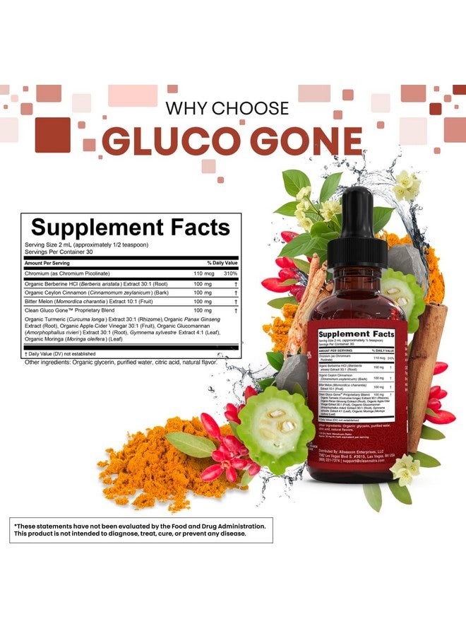 Clean Nutraceuticals Clean Nutra Berberine with Ceylon Cinnamon Supplement Liquid Drops + Bitter Melon Extract, Glucomannan, Gymnema, Chromium, Turmeric, Organic Panax Ginseng, Moringa GLP-1 Support - Image 3
