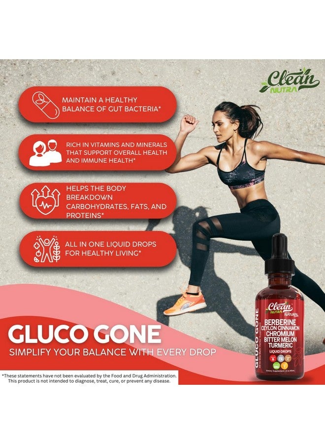 Clean Nutraceuticals Clean Nutra Berberine with Ceylon Cinnamon Supplement Liquid Drops + Bitter Melon Extract, Glucomannan, Gymnema, Chromium, Turmeric, Organic Panax Ginseng, Moringa GLP-1 Support - Image 2