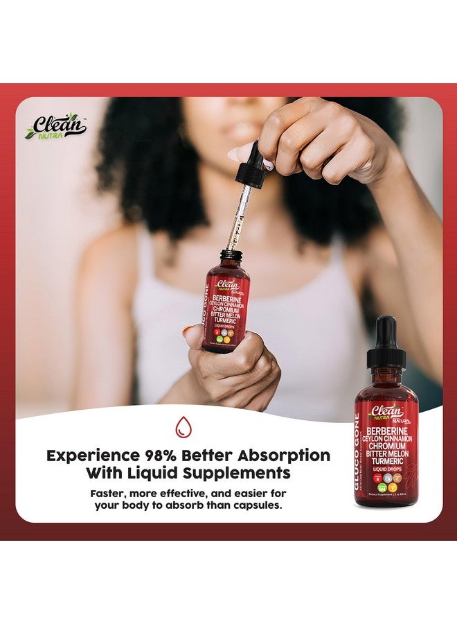 Clean Nutraceuticals Clean Nutra Berberine with Ceylon Cinnamon Supplement Liquid Drops + Bitter Melon Extract, Glucomannan, Gymnema, Chromium, Turmeric, Organic Panax Ginseng, Moringa GLP-1 Support - Image 4