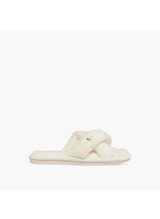 Le Confort Women Textured Cross-Strap Bedroom Slippers