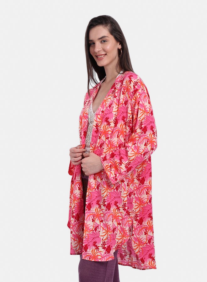 Carina Round Hem Viscose Kimono - Image 1