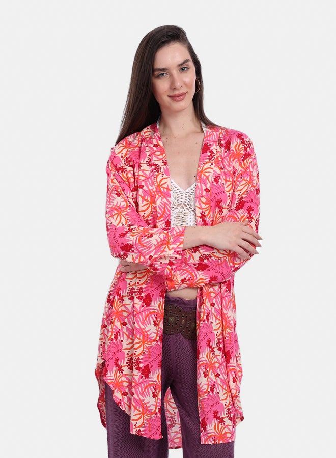 Carina Round Hem Viscose Kimono - Image 2