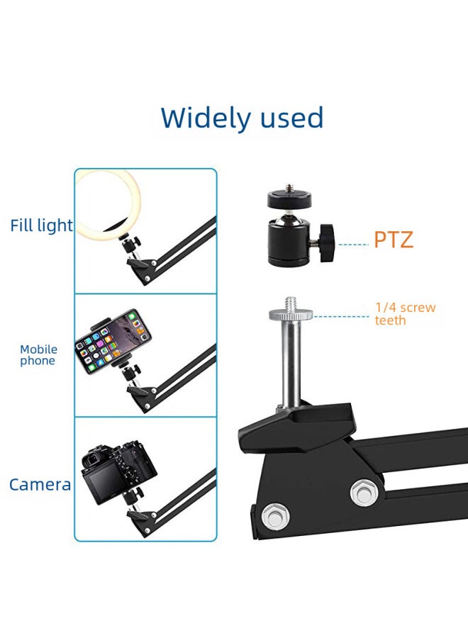 Mobile Phone Camera 4 Points A Nb35 Cantilever Bracket Connected To The Tremolo Live Chat Monitoring Microphone 1/4 Bracket-Color:1/4 Bracket + PTZ Mobile Phone Clip + Fill Light - Image 4
