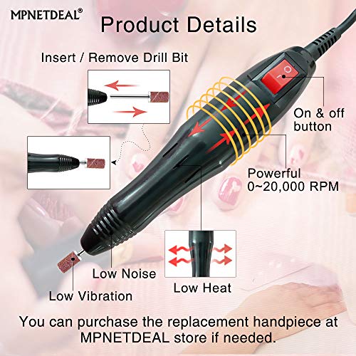 MPNETDEAL Electric Nail Drill Machine Manicure Pedicure Kit Electric Nail Art File by MPNETDEAL (Gray SetA) - Image 4
