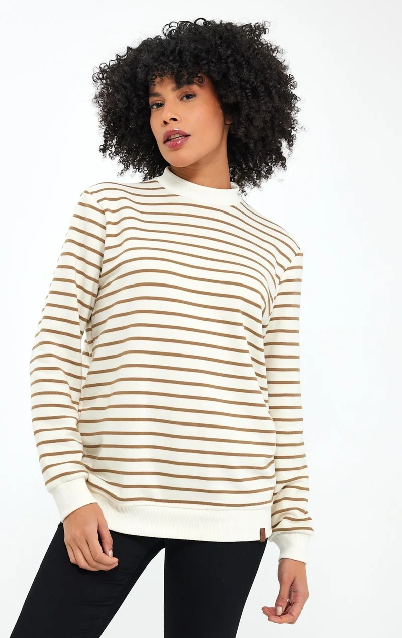 Alexander Gardi Crew Neck Striped Sweatshirt(E23-761A-Byn)