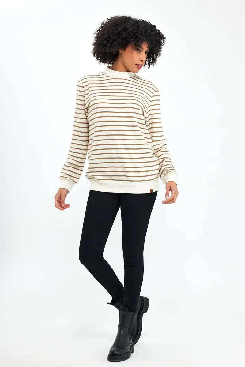 Alexander Gardi Crew Neck Striped Sweatshirt(E23-761A-Byn)