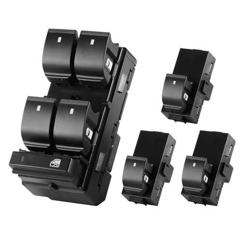 Power Window Switch Driver Side Passenger Window Switch for 20072013 Chevy Silverado GMC Sierra 1500 2500 3500 20092017 Traverse Acadia 20082011 HHR Door Lock Switch Button 20945129 25789692