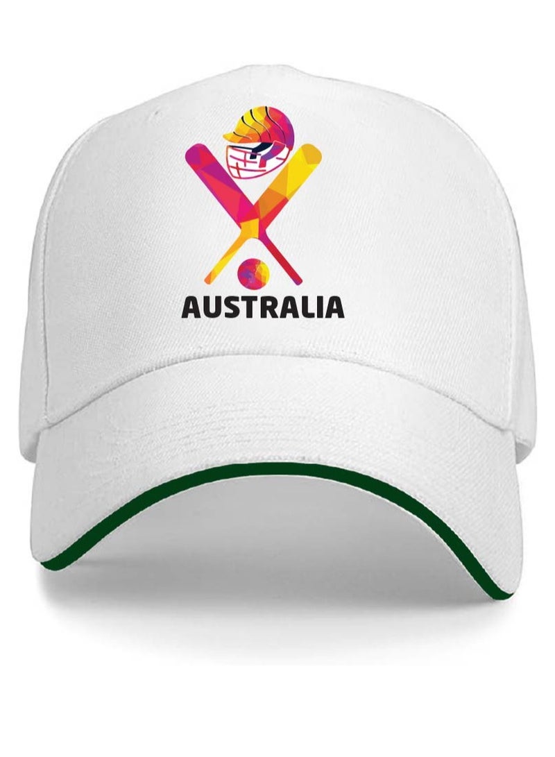 Australia Sports Fans Cricket Cap-Metal Adjustable Buckle Closure Cap For Men And Women-Australia Sports Cricket Caps For Fans-Unisex Cricket Cap For Cricket Matches-Ideal For Everyday Wear  - Image 1