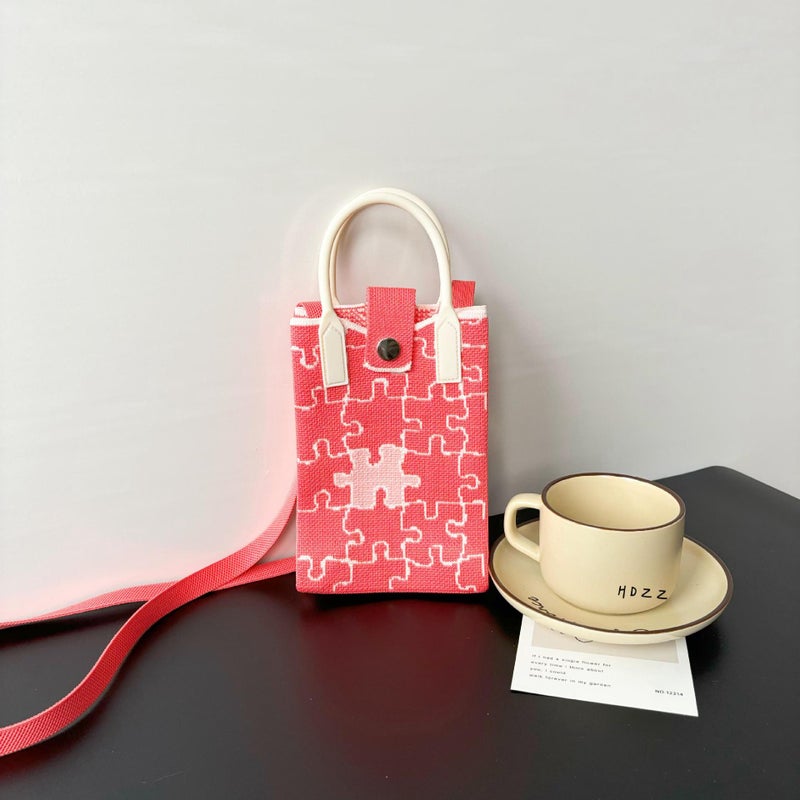 Ins Mobile Phone Bag Flower Knitted Bag Niche Versatile Shoulder Crossbody Bag Trendyy Tote Bag Flower Woven - Image 1