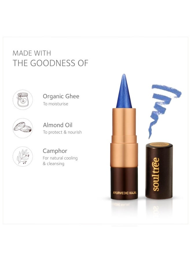 سول تري كحل "سول تري" (SoulTree) الأيورفيدي | درجة "مود إنديجو" (Mood Indigo) 006 | لون أزرق | مُعزز بـ 100% سمن عضوي، وزيت اللوز، والكافور | يُهدئ العيون، ويمنحها شعوراً بالبرودة والتغذية | 3 غرام - Image 2