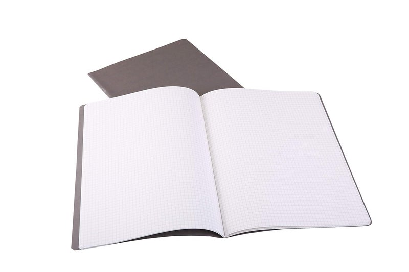 FABRIANO Ecoqua A4 Staple Bound Graph 5MM Notebook Grey (Pack of 2) - Image 2