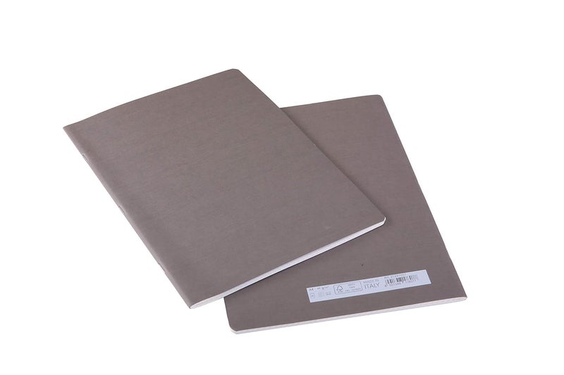 FABRIANO Ecoqua A4 Staple Bound Graph 5MM Notebook Grey (Pack of 2) - Image 1
