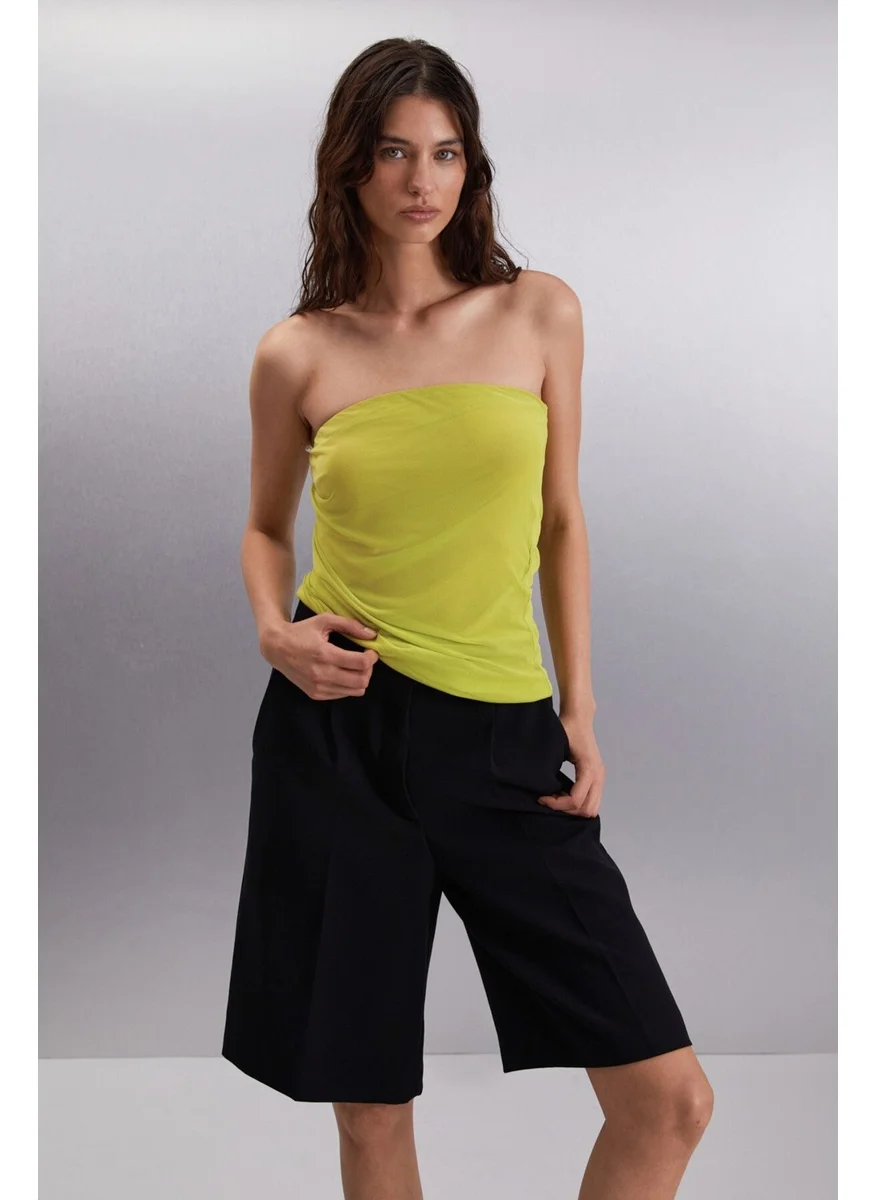 GRIMELANGE JOVANKA Women's 100% Polyester Slim Lime Blouse