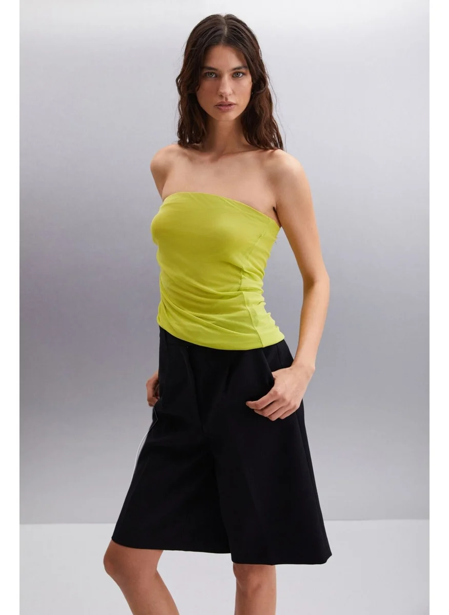 GRIMELANGE JOVANKA Women's 100% Polyester Slim Lime Blouse