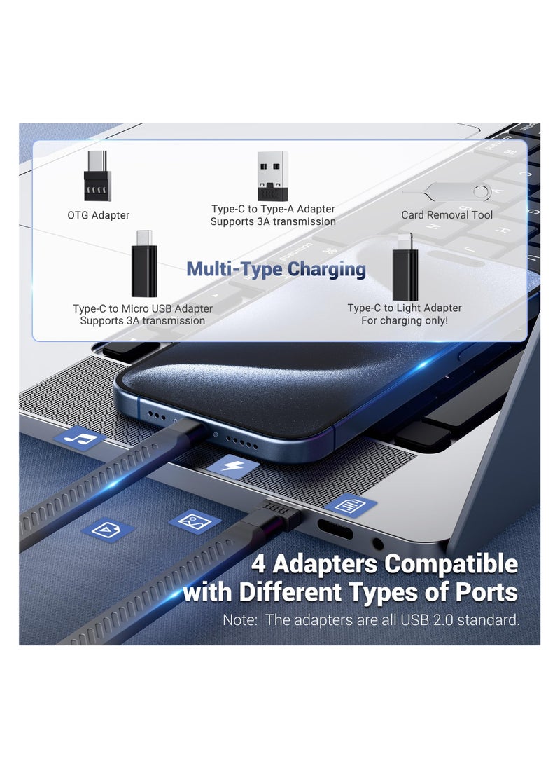 SYOSI - SD Card Reader & USB-C Adapter, Multi-Function Travel Kit with Charging Cable, Micro USB, OTG, and Type-C Adapter, for Phones, Cameras, PC, Drones, Data Transfer & Charging - Image 1