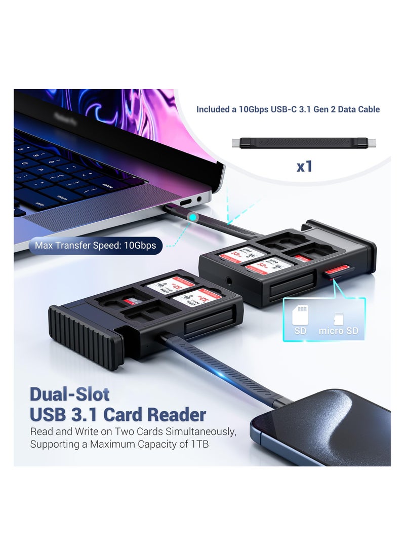 SYOSI - SD Card Reader & USB-C Adapter, Multi-Function Travel Kit with Charging Cable, Micro USB, OTG, and Type-C Adapter, for Phones, Cameras, PC, Drones, Data Transfer & Charging - Image 1