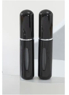 كلين ويف زجاجات رذاذ عطر صغيرة – عبوتان بحجم سفر قابل لإعادة التعبئة (5 مل) باللون الأسود – مضخة رائحة محمولة مقاومة للتسرب للمحفظة والجيب والسفر والاستخدام اليومي - رذاذ عطر رذاذ قابل لإعادة التعبئة  - Image 1