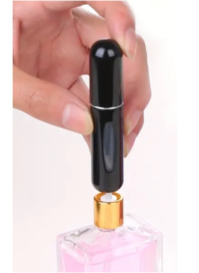 CleanWave - The Pure Effect Mini Perfume Atomizer Spray Bottles – 2-Pack Refillable Travel Size (5ml) in Black – Leak-Proof, Portable Scent Pump for Purse, Pocket, Travel & Daily Use - Refillable Atomizer Perfume Spray  - Image 3