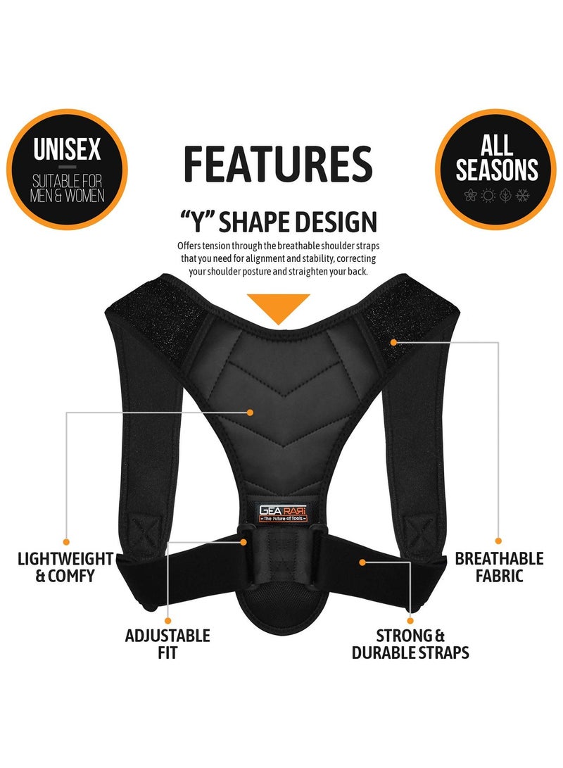 جهاز تصحيح الوضعية للرجال والنساء، حزام مرن ومريح قابل للتعديل - دعم للظهر العلوي لتخفيف آلام الظهر وتصحيح وضعية الرقبة، مساعدة في تصحيح الترقوة وتقويم العمود الفقري، مريح لآلام الظهر والكتف. - Image 5