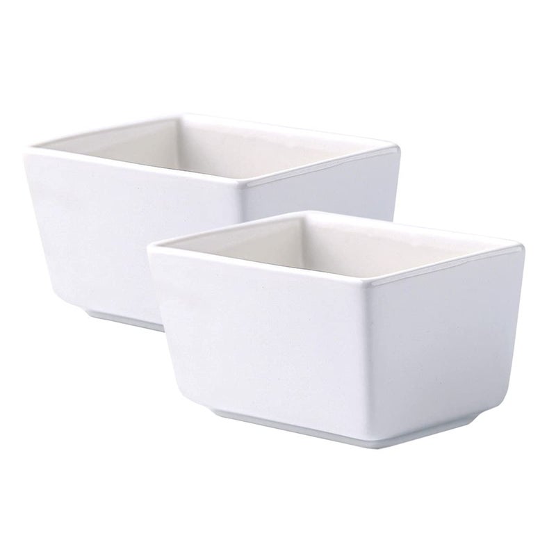 Sizikato 2pcs Pure White Porcelain Sugar Packet Holder Tea Bag Bowl 5 Oz
