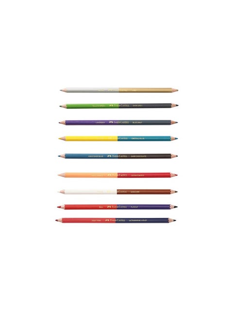 Faber-Castell Bi-Colour Pencil, Pack of 18 (Assorted)