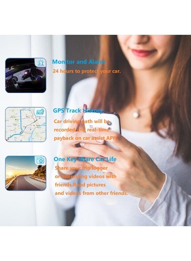 K18 1080P dual lens 4G car dash cam with in-car camera gps wifi APP - Image 2
