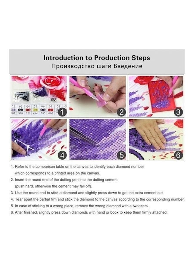 NIBEMINENT Diamond Embroidered Pea Painting Blue 45x75centimeter - Image 4