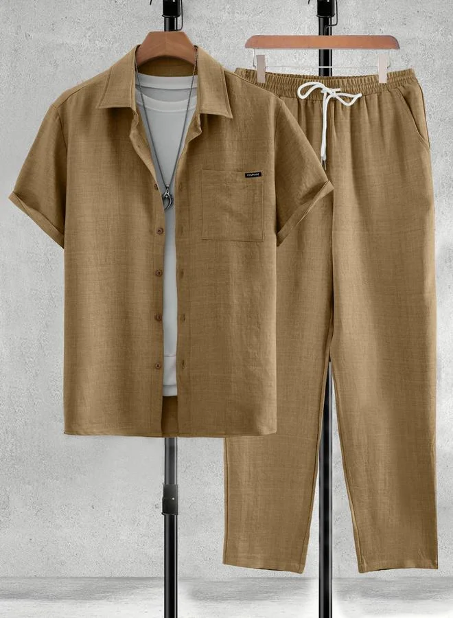 تايك تو طقم منسق من بنطال وقميص سادة