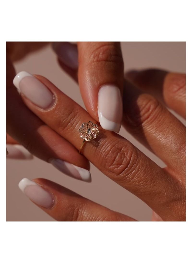 Gold Zone - Real Gold Flower Ring - Image 1