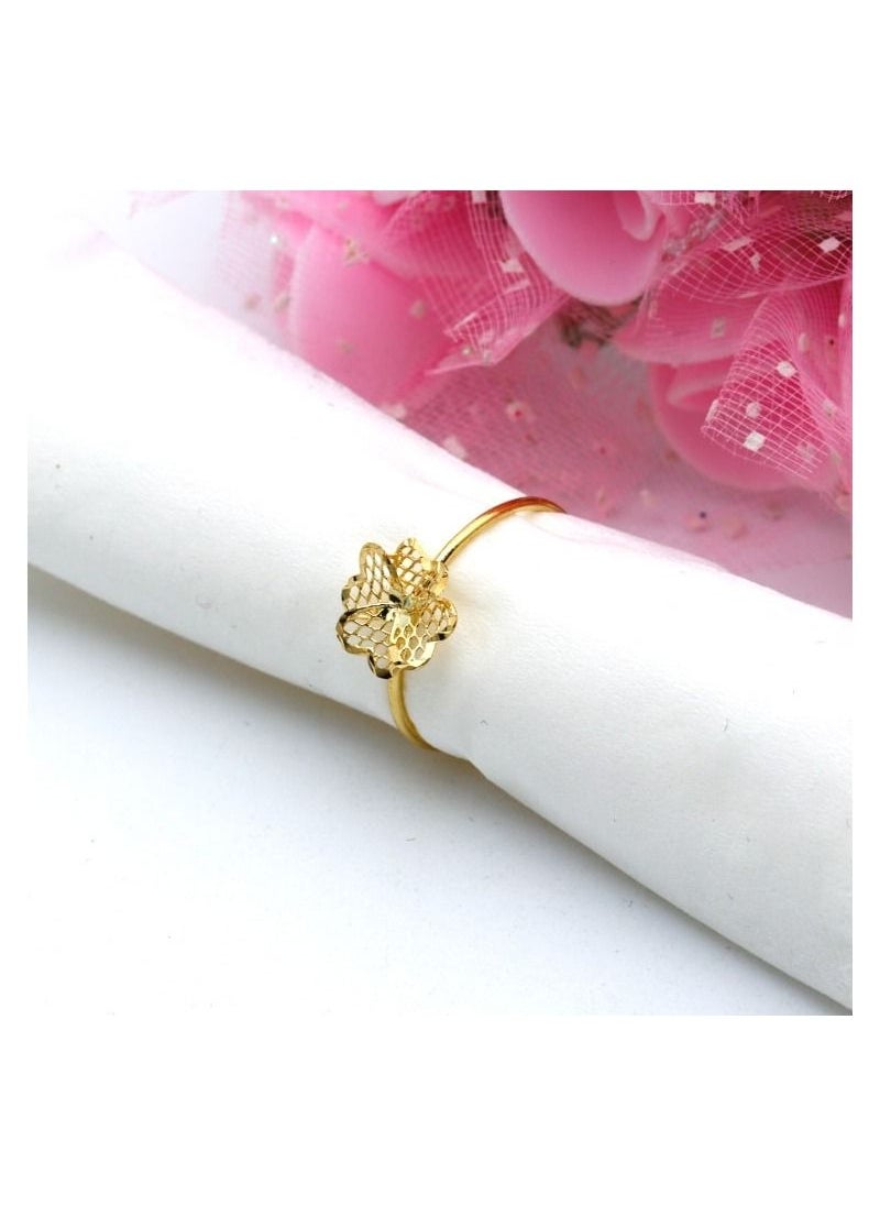 Gold Zone - Real Gold Flower Ring - Image 1