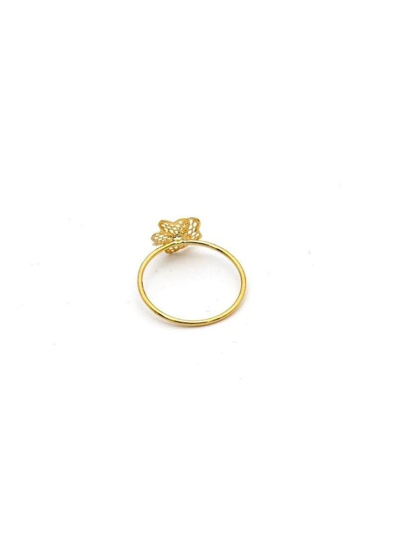 Gold Zone - Real Gold Flower Ring - Image 1