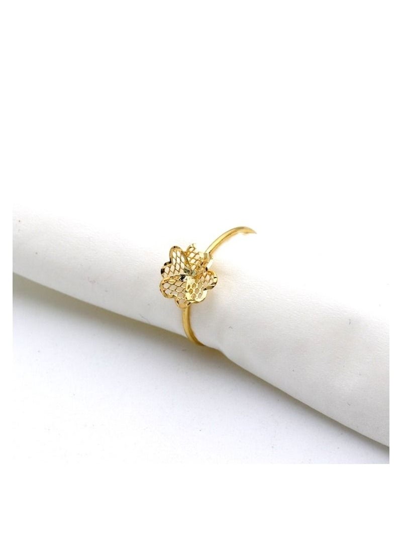 Gold Zone - Real Gold Flower Ring - Image 1