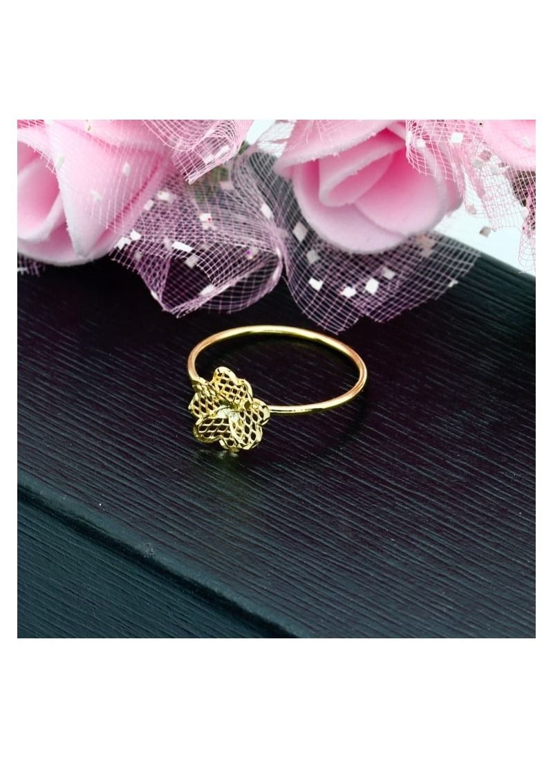 Gold Zone - Real Gold Flower Ring - Image 1